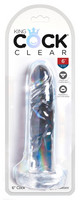 Vibrátor, dildó, műpénisz - Dildók (nem rezgő): King Cock Clear 6 - tapadótalpas dildó (15 cm) termék fotó, kép